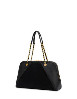 Frame Shoulder Bag in Mini Grained PU and Fabric Suede Photo 2