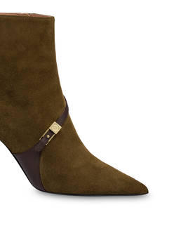 Alba suede and calfskin ankle boot Photo 4