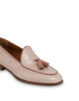 Outline Belgian Shoes in crocodile print calfskin and split leather Photo 4