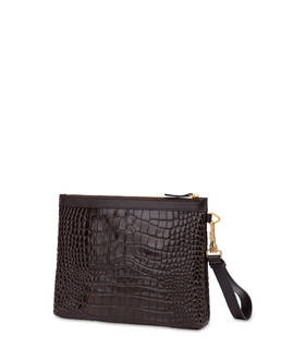 Clutch bag in crocodile print calfskin Photo 2