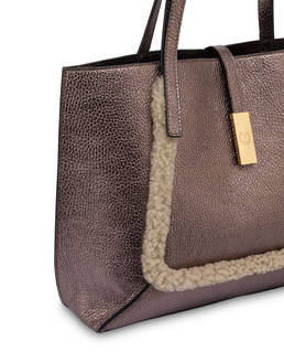 Austin Small Shopping-Tasche aus Kalbsleder und Lammfell Photo 4