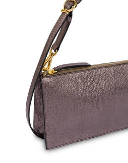 Solid Shoulder Bag in Laminated Tumbled Calfskin Photo 4