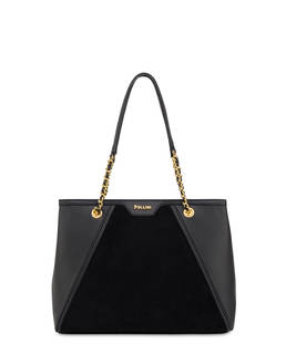 Shopping bag Frame in mini grained pu e fabric suede Photo 1