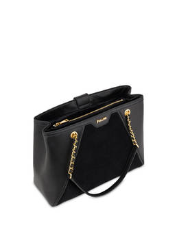 Shopping bag Frame in mini grained pu e fabric suede Photo 3