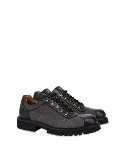 Budapest Derby in plaid-print leather and calfskin Photo 2